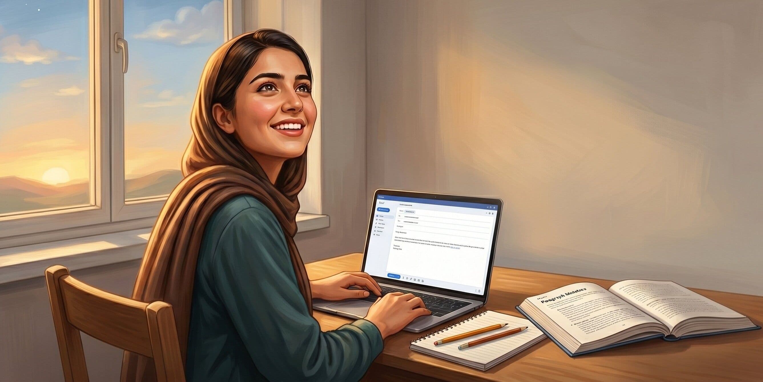 AI-generated illustration accompanying Madina Ghulami’s story about how the Kaaj Educational Program