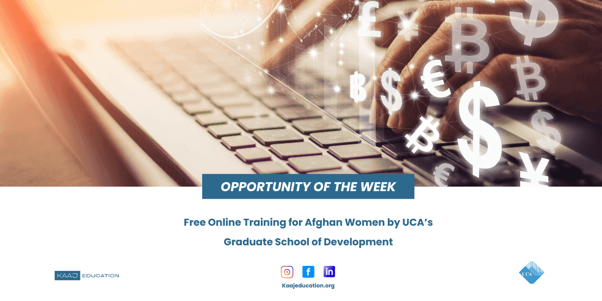 Free Online Professional Courses for Afghan Women by UCA’s Graduate School of Development
